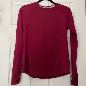 Under Armour Burgundy Long Sleeve Heat Gear Running Shirt XS
